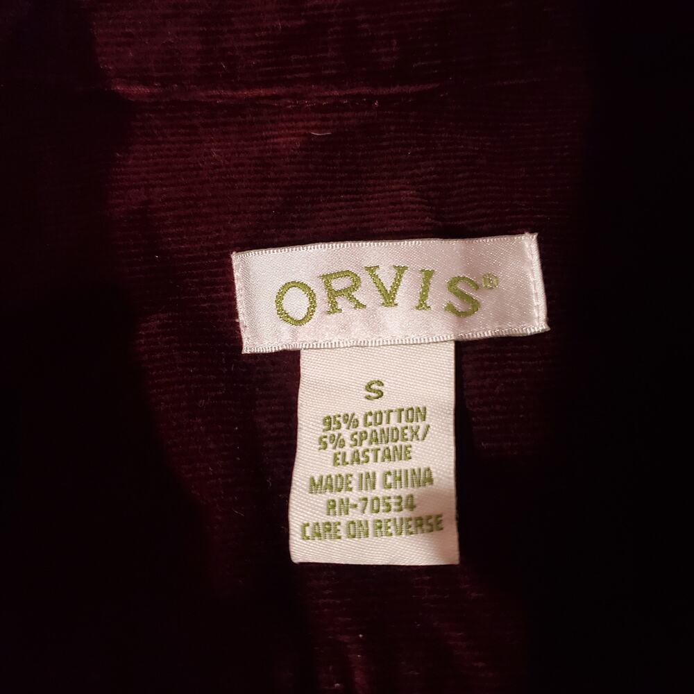 Orvis Vintage Corduroy Pleated Button Maxi Dress Sz S Maroon Red Prairie Modest - Picture 6 of 11